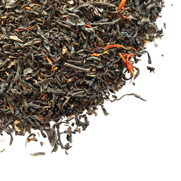 Kairos loose leaf black tea blend with whole Assam and Ceylon leaves visible